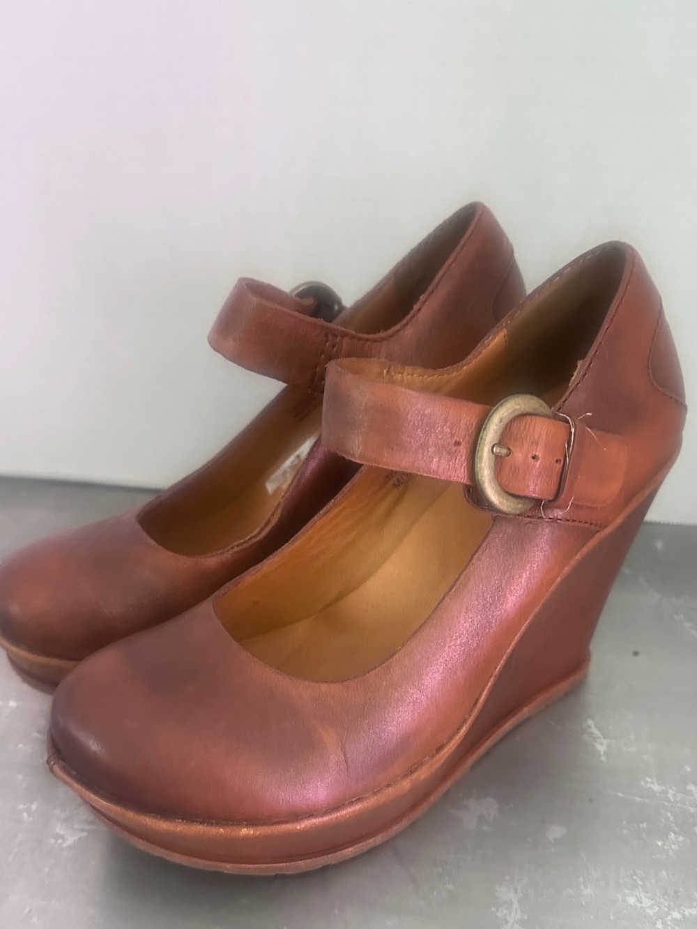 Women’s wam brown  Mary Jane Wedge Heels